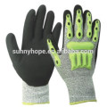 HPPE Nitrile Sandy TPR gants pour impact